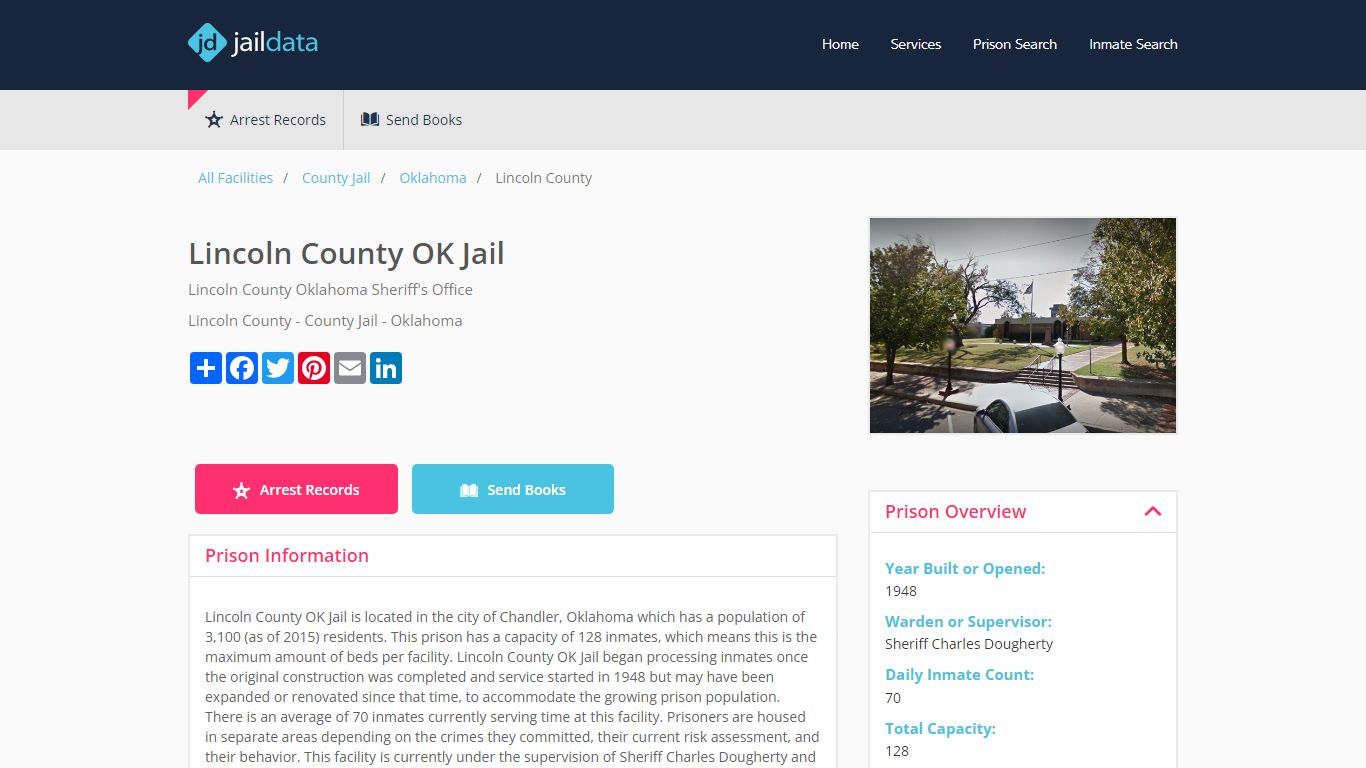 Lincoln County OK Jail Inmate Search and Prisoner Info - Chandler, OK